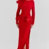 Lavele Maxikleid mit rotem Schleifen Lavele Maxikleid mit rotem Schleifen