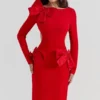 Lavele Maxikleid mit rotem Schleifen Lavele Maxikleid mit rotem Schleifen