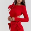 Lavele Maxikleid mit rotem Schleifen Lavele Maxikleid mit rotem Schleifen