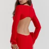 Lavele Maxikleid mit rotem Schleifen Lavele Maxikleid mit rotem Schleifen