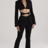 Layla Schwarze Hose mit V-Ausschnitt Layla Schwarze Hose mit V-Ausschnitt