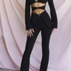Layla Schwarze Hose mit V-Ausschnitt Layla Schwarze Hose mit V-Ausschnitt
