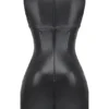 Leola Schwarzes Minikleid aus veganem Leder Leola Schwarzes Minikleid aus veganem Leder