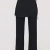 Leona Schwarze Satin-Hose mit Überrock Leona Schwarze Satin-Hose mit Überrock