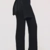 Leona Schwarze Satin-Hose mit Überrock Leona Schwarze Satin-Hose mit Überrock