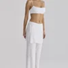 Leona Weiße Satin-Hose mit Überrock Leona Weiße Satin-Hose mit Überrock