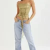 Letitia Olive Satin-Schnürkorsett Letitia Olive Satin-Schnürkorsett