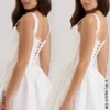Letitia Weißes Minikleid aus Stretch-Baumwolle