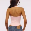 Lia Pink Satin-Halter-Korsetts-Oberteil Lia Pink Satin-Halter-Korsetts-Oberteil