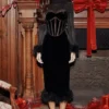 Lianna Midi-Kleid aus schwarzem Samt Lianna Midi-Kleid aus schwarzem Samt