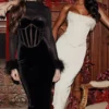 Lianna Midi-Kleid aus schwarzem Samt Lianna Midi-Kleid aus schwarzem Samt