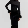 Lianna Midi-Kleid aus schwarzem Samt Lianna Midi-Kleid aus schwarzem Samt