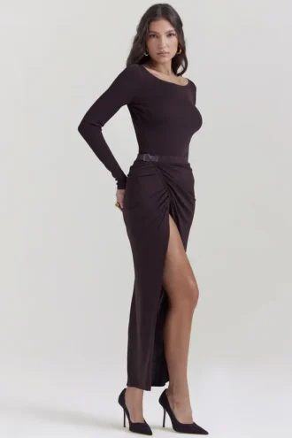 Lilas Espresso Strick-Midirock