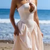 Lilli Blush Peek-a-Boo Keyhole Baumwoll-Midi-Kleid