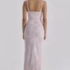 Lini Baby Pink Spitzen-Mesh-Maxikleid Lini Baby Pink Spitzen-Mesh-Maxikleid
