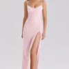 Lini Maxikleid aus weichem rosa Mesh Lini Maxikleid aus weichem rosa Mesh