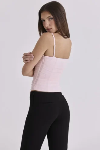 Lini Pink Mesh-Korsetts-Oberteil