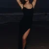 Lini Schwarzes Maxikleid aus Mesh Lini Schwarzes Maxikleid aus Mesh