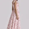 Livia Pink Vintage Rose Baumwoll-Midi-Sommerkleid Livia Pink Vintage Rose Baumwoll-Midi-Sommerkleid