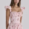 Livia Pink Vintage Rose Baumwoll-Midi-Sommerkleid Livia Pink Vintage Rose Baumwoll-Midi-Sommerkleid