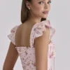 Livia Pink Vintage Rose Baumwoll-Midi-Sommerkleid Livia Pink Vintage Rose Baumwoll-Midi-Sommerkleid