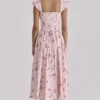 Livia Pink Vintage Rose Baumwoll-Midi-Sommerkleid Livia Pink Vintage Rose Baumwoll-Midi-Sommerkleid