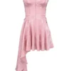 Lola Pink Jacquard-Minikleid mit Drapierung Lola Pink Jacquard-Minikleid mit Drapierung