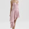 Lola Pink Jacquard-Minikleid mit Drapierung Lola Pink Jacquard-Minikleid mit Drapierung