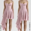 Lola Pink Jacquard-Minikleid mit Drapierung Lola Pink Jacquard-Minikleid mit Drapierung