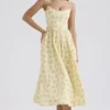 Lolita Buttercup Vintage-Korsetts-Sommerkleid aus Baumwolle mit Blumenprint Lolita Buttercup Vintage-Korsetts-Sommerkleid aus Baumwolle mit Blumenprint