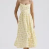 Lolita Buttercup Vintage-Korsetts-Sommerkleid aus Baumwolle mit Blumenprint Lolita Buttercup Vintage-Korsetts-Sommerkleid aus Baumwolle mit Blumenprint