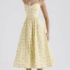 Lolita Buttercup Vintage-Korsetts-Sommerkleid aus Baumwolle mit Blumenprint Lolita Buttercup Vintage-Korsetts-Sommerkleid aus Baumwolle mit Blumenprint