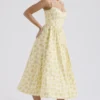 Lolita Buttercup Vintage-Korsetts-Sommerkleid aus Baumwolle mit Blumenprint Lolita Buttercup Vintage-Korsetts-Sommerkleid aus Baumwolle mit Blumenprint