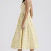 Lolita Buttercup Vintage-Korsetts-Sommerkleid aus Baumwolle mit Blumenprint Lolita Buttercup Vintage-Korsetts-Sommerkleid aus Baumwolle mit Blumenprint