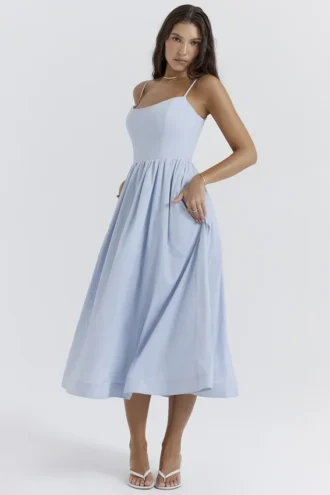 Lolita Soft Blue Korsettsommerkleid