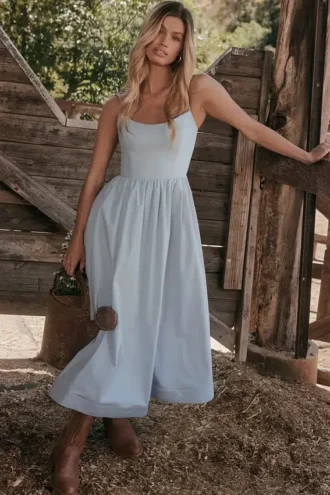 Lolita Soft Blue Korsettsommerkleid