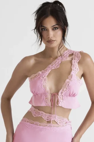 Lorena Pink Floaty Cropped Top