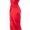 Loretta – Rotes Satin-Schulterfreies Kleid Loretta – Rotes Satin-Schulterfreies Kleid