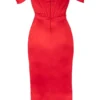 Loretta – Rotes Satin-Schulterfreies Kleid Loretta – Rotes Satin-Schulterfreies Kleid