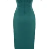 Loretta Smaragdgrünes Satin-Schulterfreies Kleid Loretta Smaragdgrünes Satin-Schulterfreies Kleid