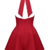 Loulette Rotes Minikleid mit Neckholder und Schleifen Loulette Rotes Minikleid mit Neckholder und Schleifen