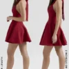 Loulette Rotes Minikleid mit Neckholder und Schleifen Loulette Rotes Minikleid mit Neckholder und Schleifen