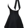 Loulette Schwarzes Neckholder-Minikleid mit Schleifen