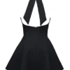 Loulette Schwarzes Neckholder-Minikleid mit Schleifen