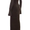 Lucena Espresso Strick-Schulterfrei-Kleid Lucena Espresso Strick-Schulterfrei-Kleid