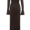 Lucena Espresso Strick-Schulterfrei-Kleid Lucena Espresso Strick-Schulterfrei-Kleid