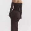 Lucena Espresso Strick-Schulterfrei-Kleid Lucena Espresso Strick-Schulterfrei-Kleid