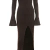Lucena Espresso Strick-Schulterfrei-Kleid Lucena Espresso Strick-Schulterfrei-Kleid