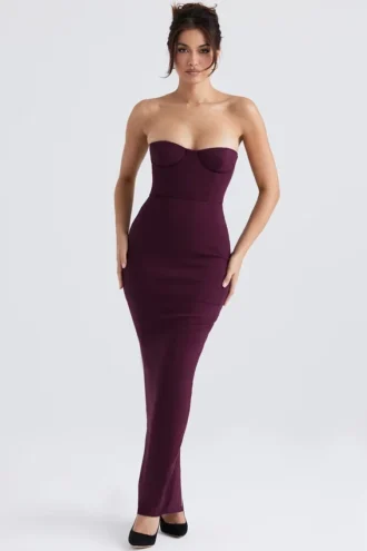 Lucia Grape – trägerloses Korsetts-Maxikleid