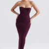 Lucia Grape – trägerloses Korsetts-Maxikleid Lucia Grape – trägerloses Korsetts-Maxikleid